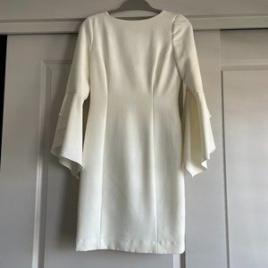 Antonio Melani White Dress with flounce bell long sleeves